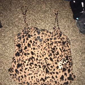 Forever 21 leopard velvet tank